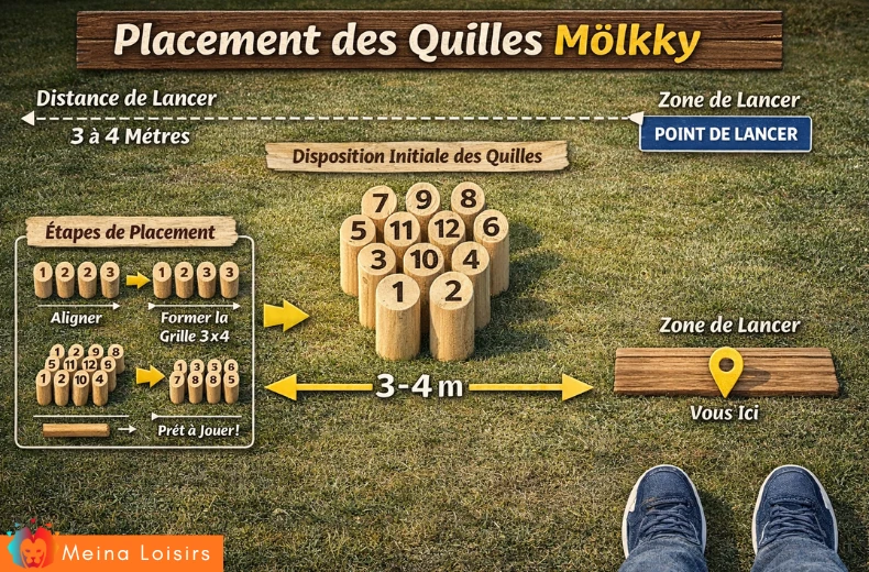 placement des quilles Mölkky